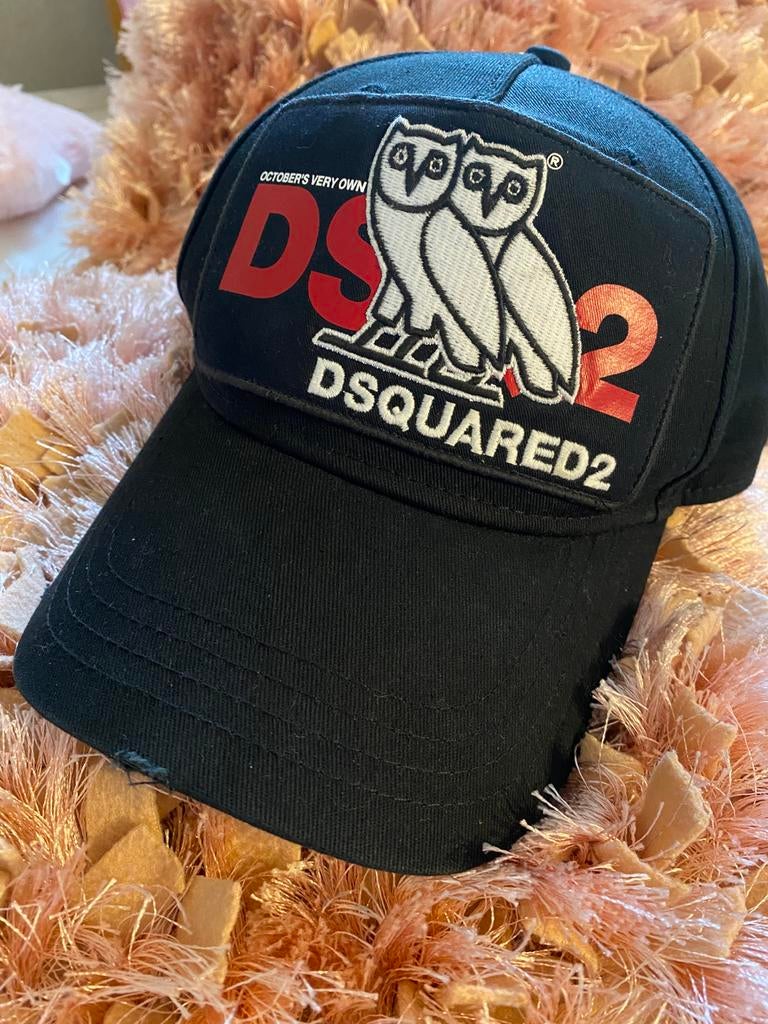 Zwarte pet van OVO x Dsquared2, Ophalen of Verzenden, Nieuw, Pet