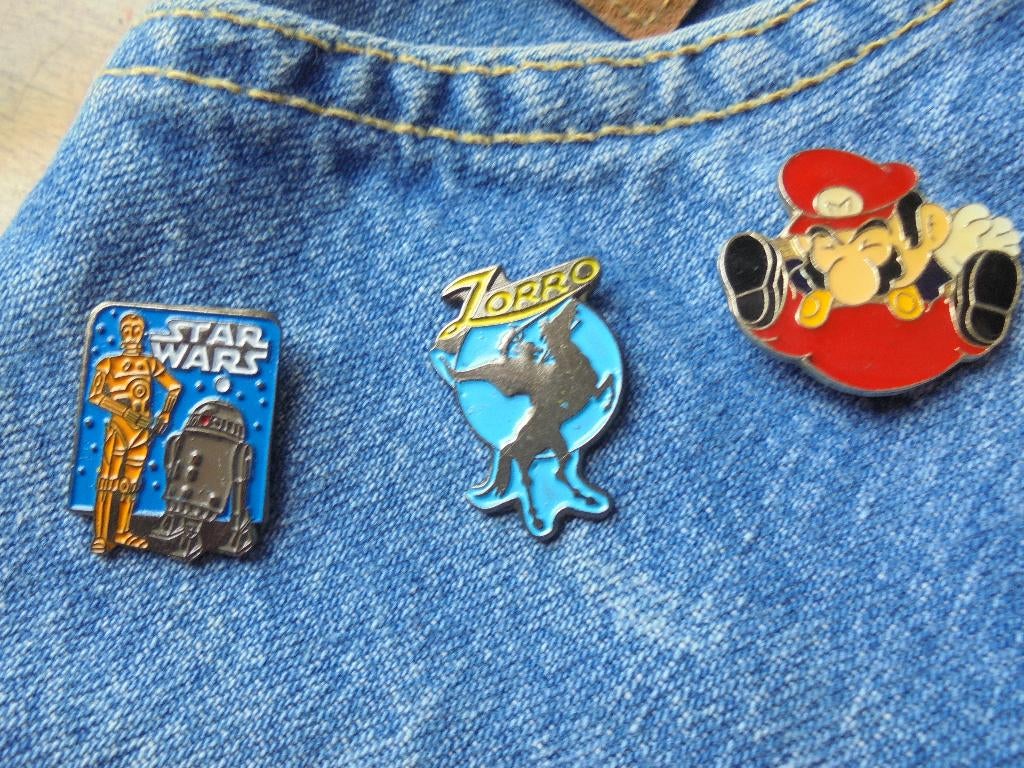 3 pins (Star Wars, Mario Bros,Zorro), Verzamelen, Ophalen of Verzenden