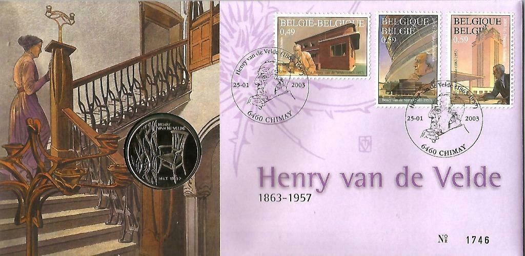 België 2003 - Numisletter OBP 3146 Henry Van De Velde, Met stempel, Orginele gom, Ophalen of Verzenden, Postfris