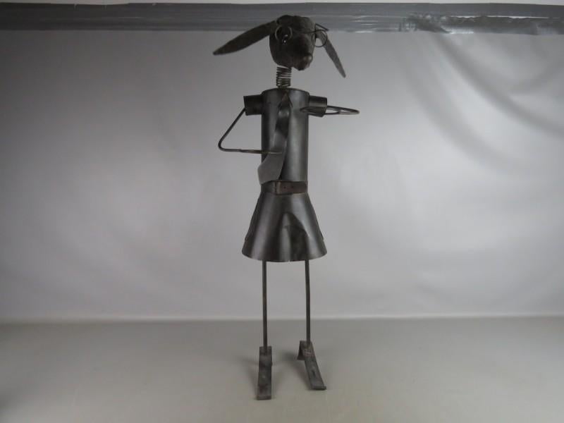 Metalen kunstwerk, Tuin en Terras, Ophalen of Verzenden, Gebruikt, Metaal, Dierenbeeld