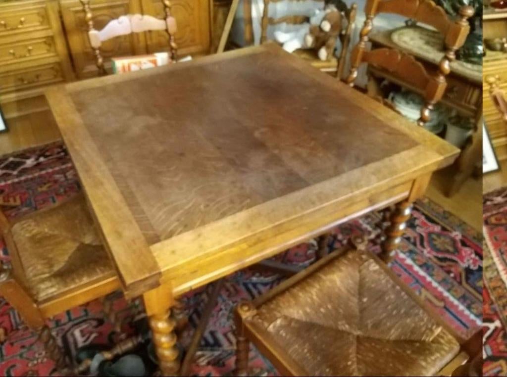 Table en chêne et ses chaises en superbe état, Enlèvement ou Envoi