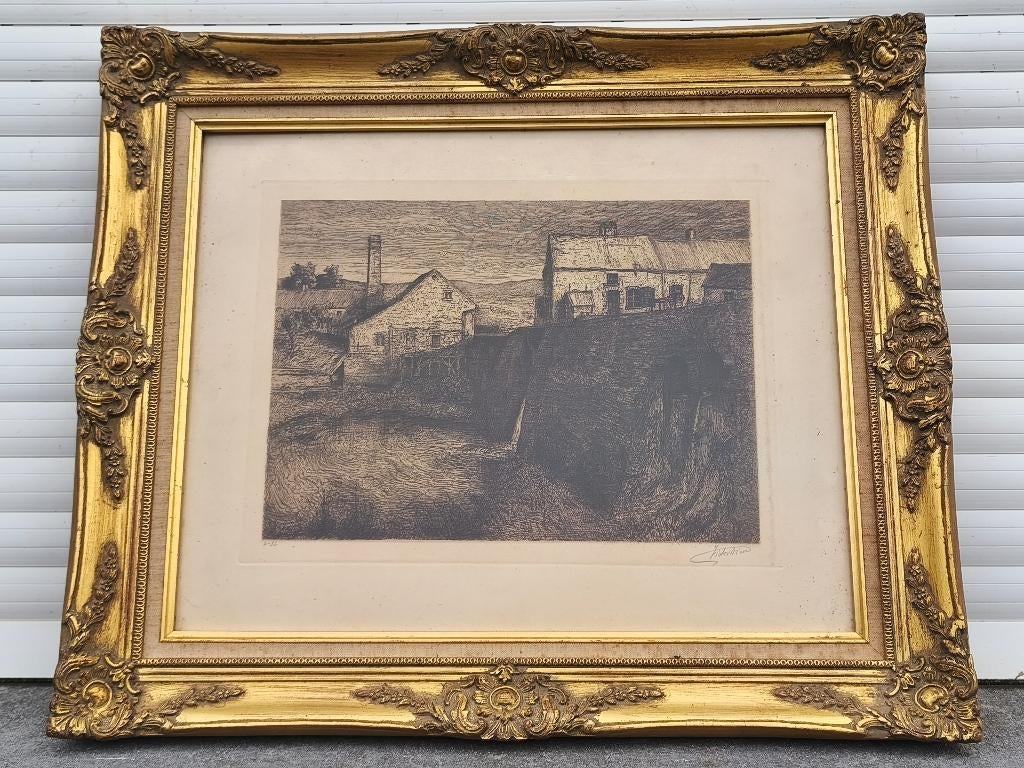 Gravure signe victor dieu, Antiquités & Art, Enlèvement ou Envoi