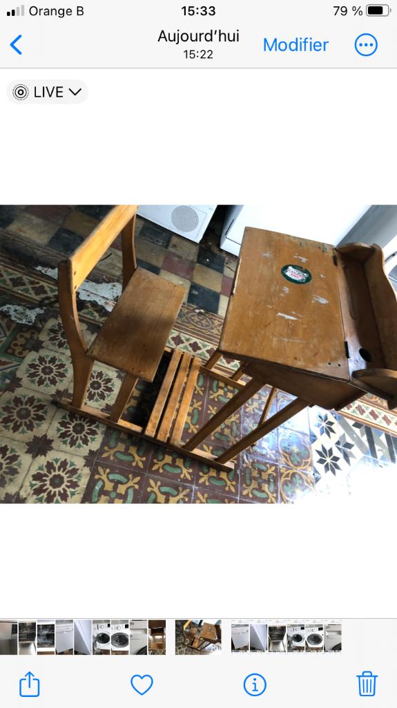 Ancien banc scolaire, Maison & Meubles, Bureaux, Enlèvement ou Envoi