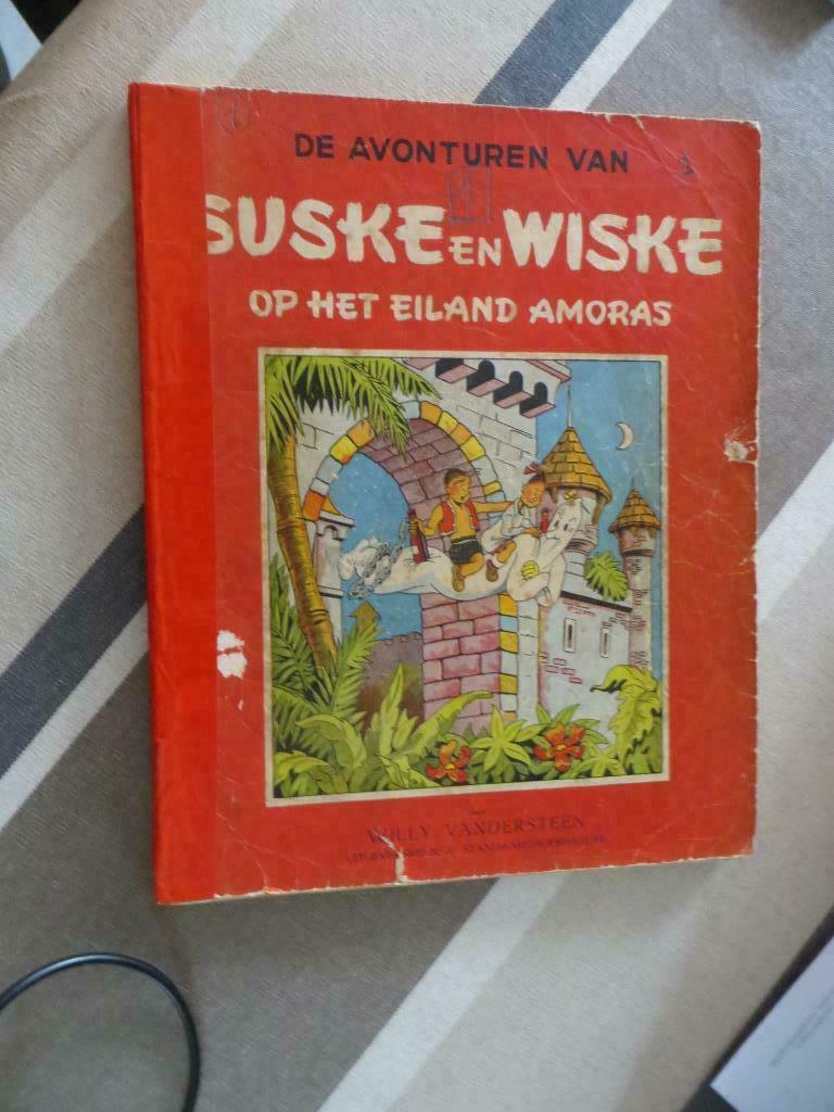 Suske en Wiske 2 Op het eiland Amoras-4e druk 1950 red,staat, Boeken, Gelezen, Eén stripboek, Ophalen of Verzenden, Vandersteen