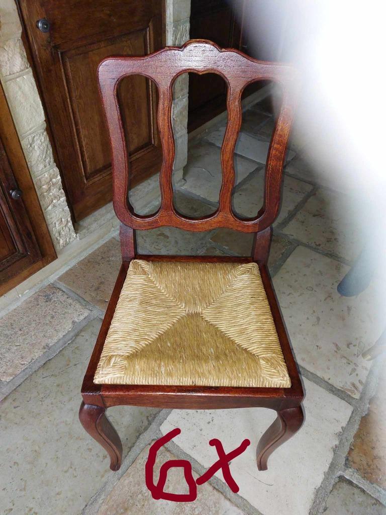 4 massieve eiken stoelen rieten zitting LOUIS QUINZE, Antiek en Kunst, Ophalen
