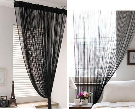 Nieuw DECORATIEF SPAGHETTI GORDIJN 2M OP 1M Zwart of Wit