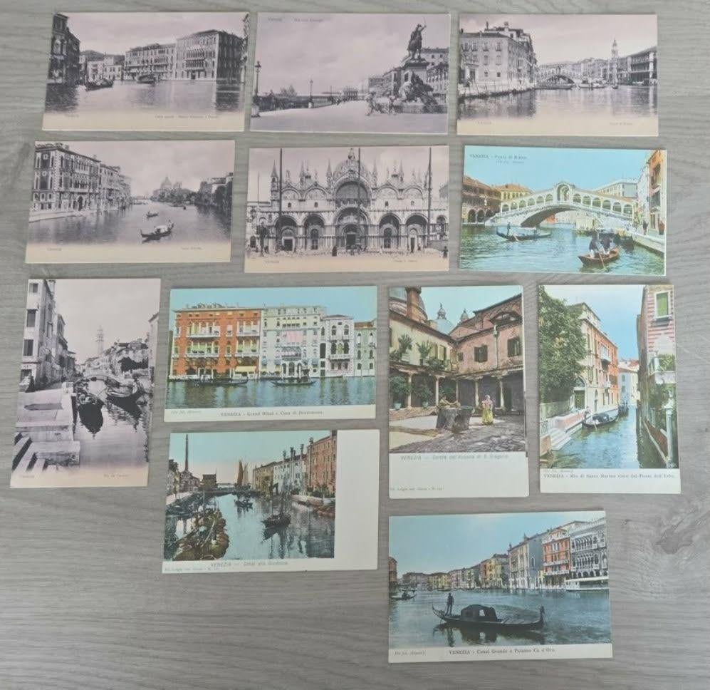 Oude postkaarten Venetië 12 stuks ongelopen, Ophalen of Verzenden, 1920 tot 1940, Ongelopen, Italië