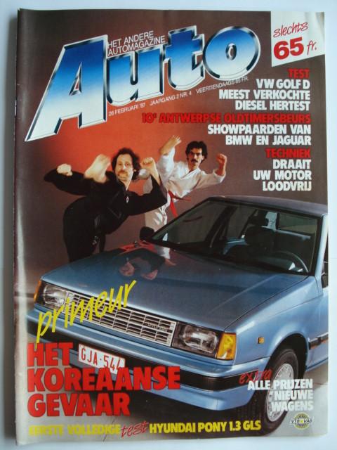 Auto 26/2/1987 Hyundai Pony BMW 328 Saab Peugeot 309 VW Golf, Verzenden, Gelezen, Algemeen