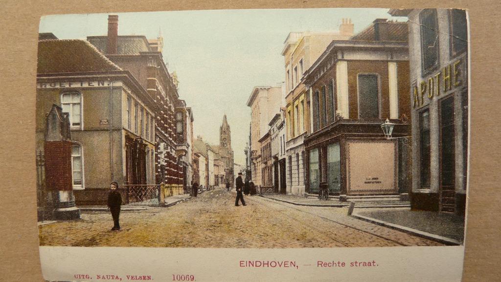 Eindhoven : Rechtestraat / Kerkstraat - omstreeks 1910, Collections, Cartes postales | Pays-Bas, Enlèvement ou Envoi, Avant 1920