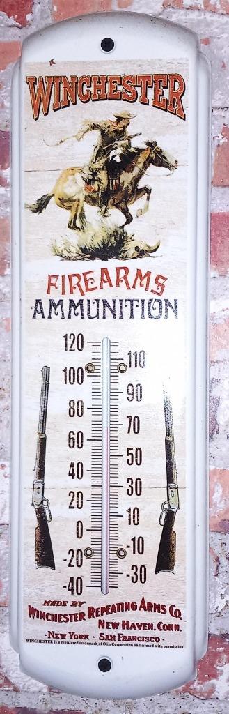 Winchester Metaal Thermometer, Verzamelen, Ophalen of Verzenden, Zo goed als nieuw