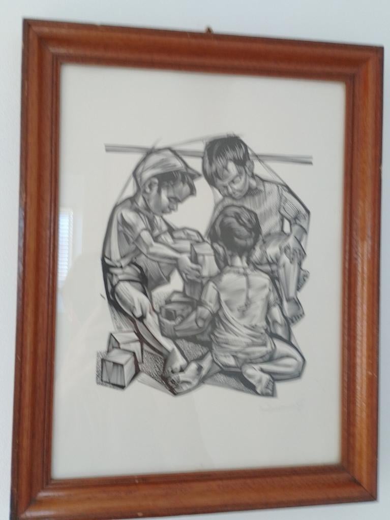 Gerard Gaudaen, gesigneerde gravure, Enlèvement