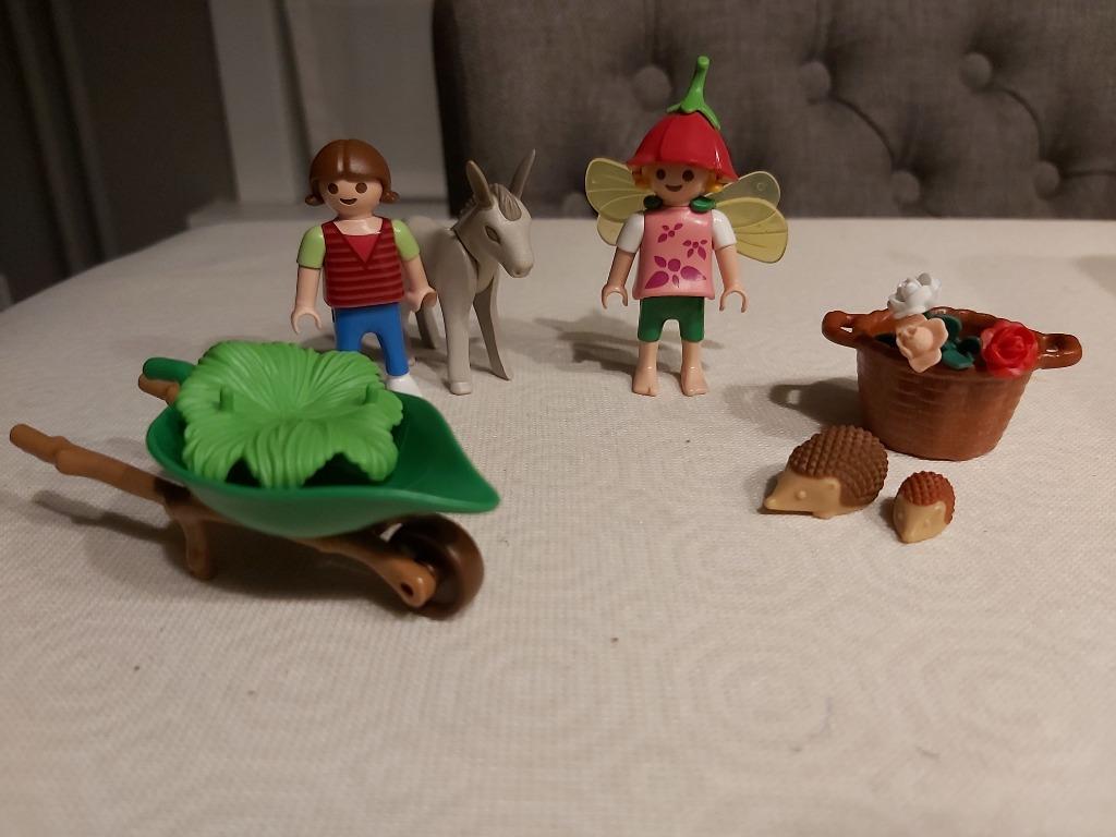 Playmobil bloemenelfje met egels (4751) + meisje met ezeltje, Ophalen of Verzenden, Gebruikt