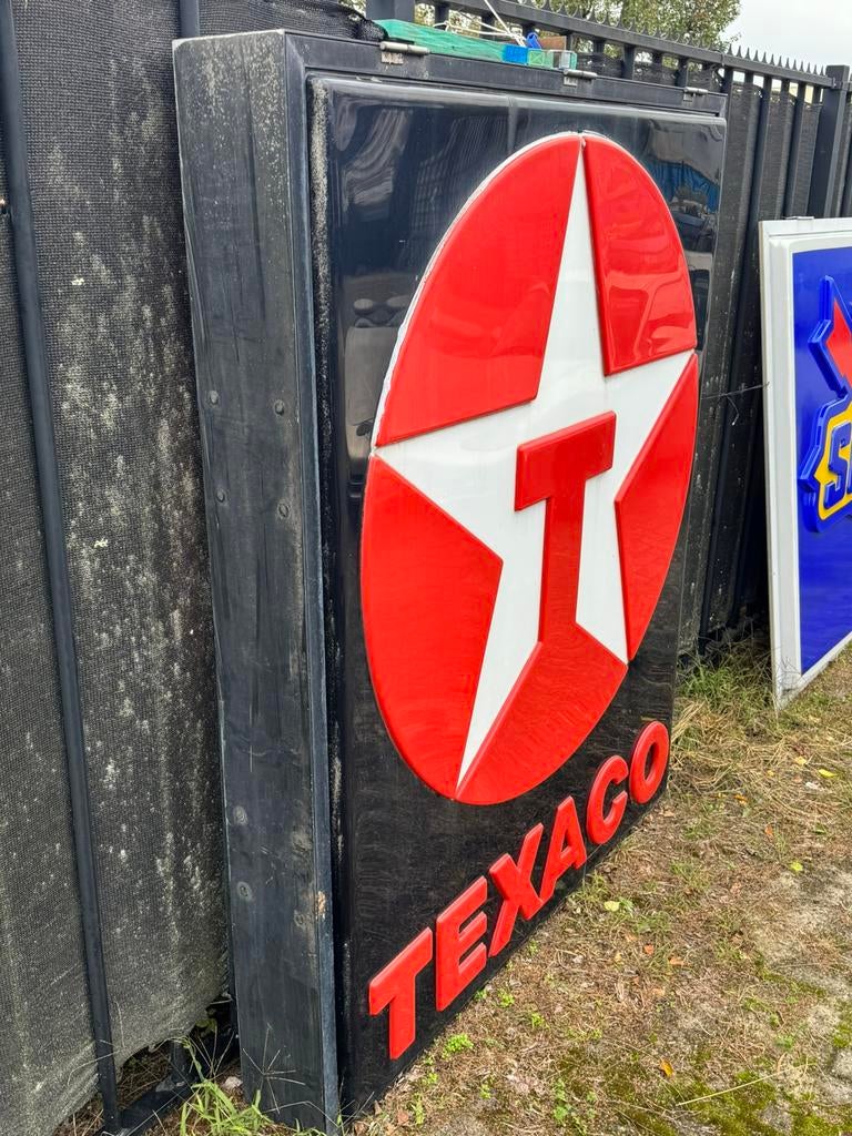 TEXACO reclame, Verzamelen, Ophalen, Gebruikt, Reclamebord
