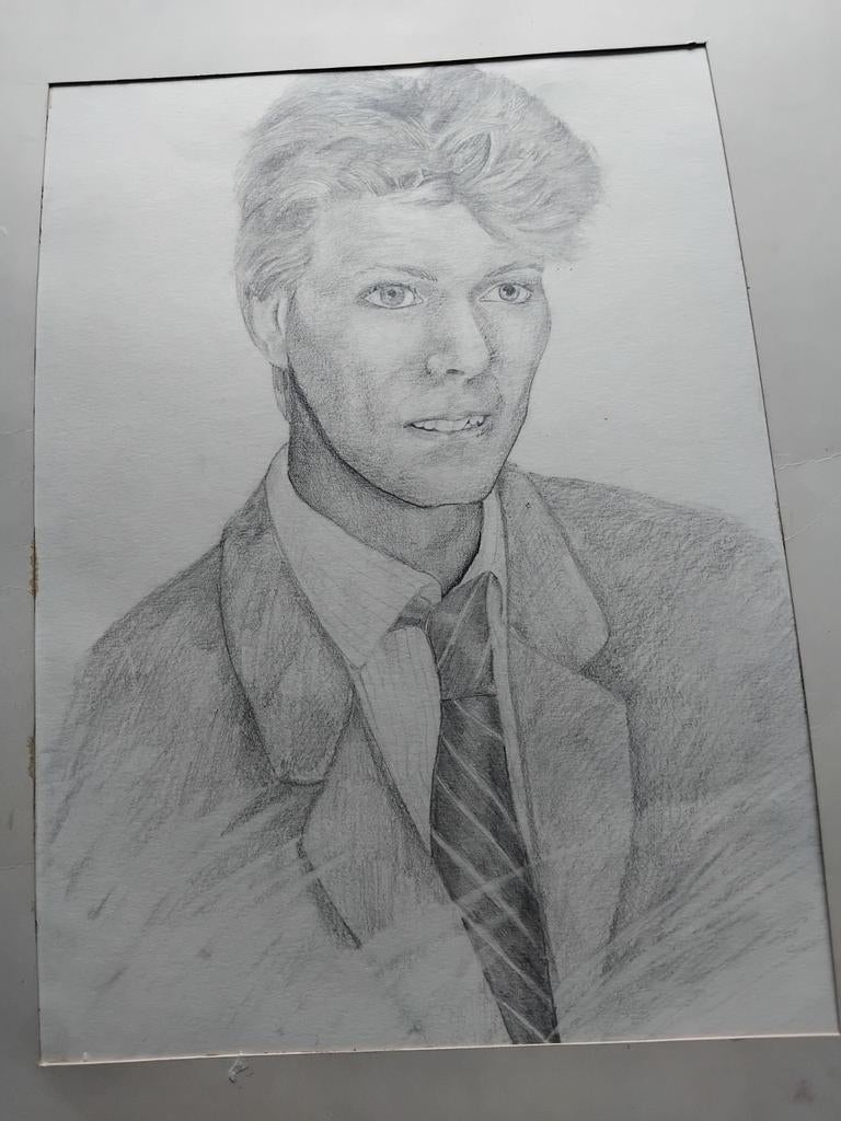 Tekening David bowie, Antiek en Kunst, Ophalen of Verzenden
