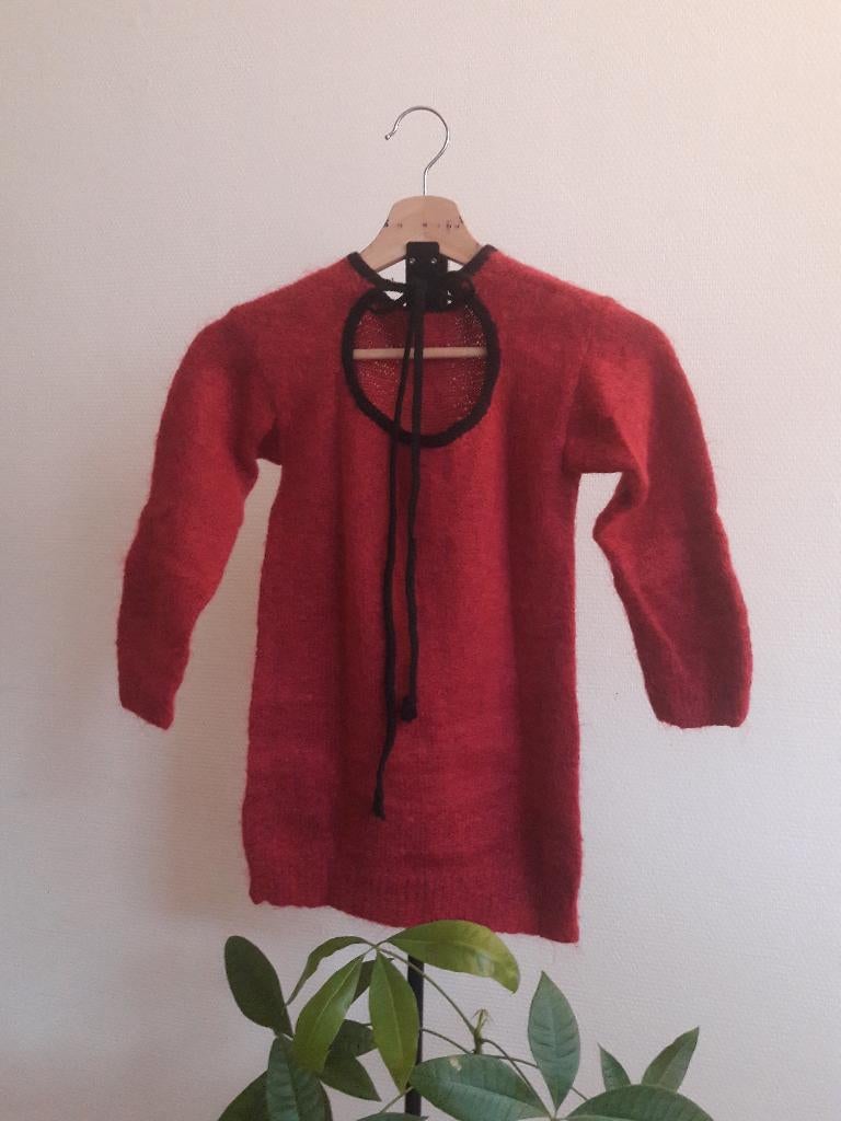 Fuchsia kasjmier trui met open achterkant, Ophalen, Nieuw, Maat 34 (XS) of kleiner, Tricoté main