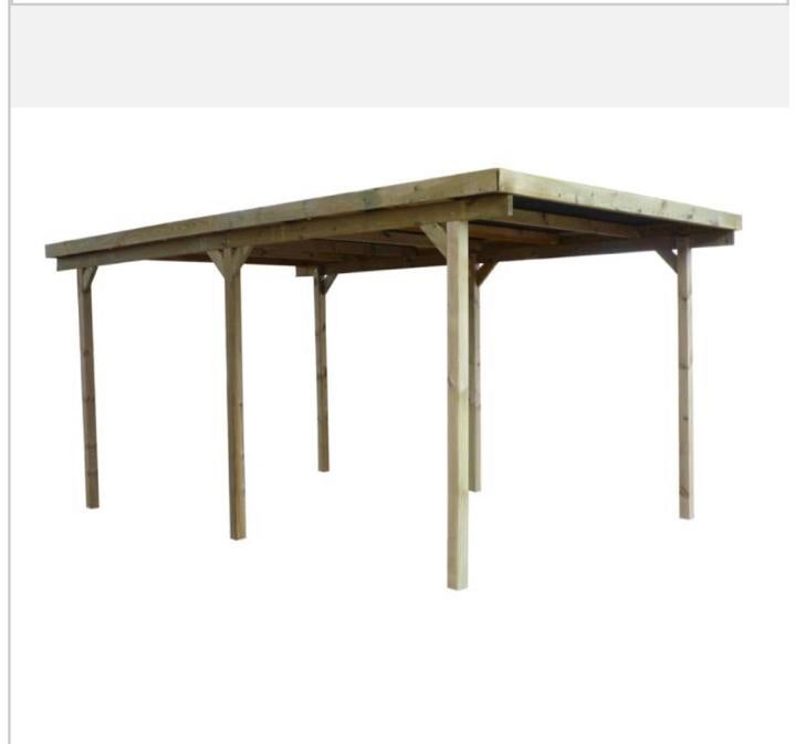 Carport /auvent 300/1000/290h bois imprégné en kit + plan, Enlèvement, Comme neuf, Pin, Imprégné