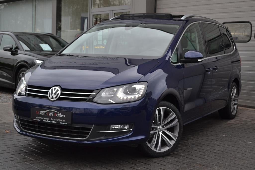 Volkswagen Sharan 2.0 TDI DSG "Highline" 7 zit * Pano dak, Auto's, Volkswagen, Monovolume, 140 g/km, 4 cilinders, Blauw