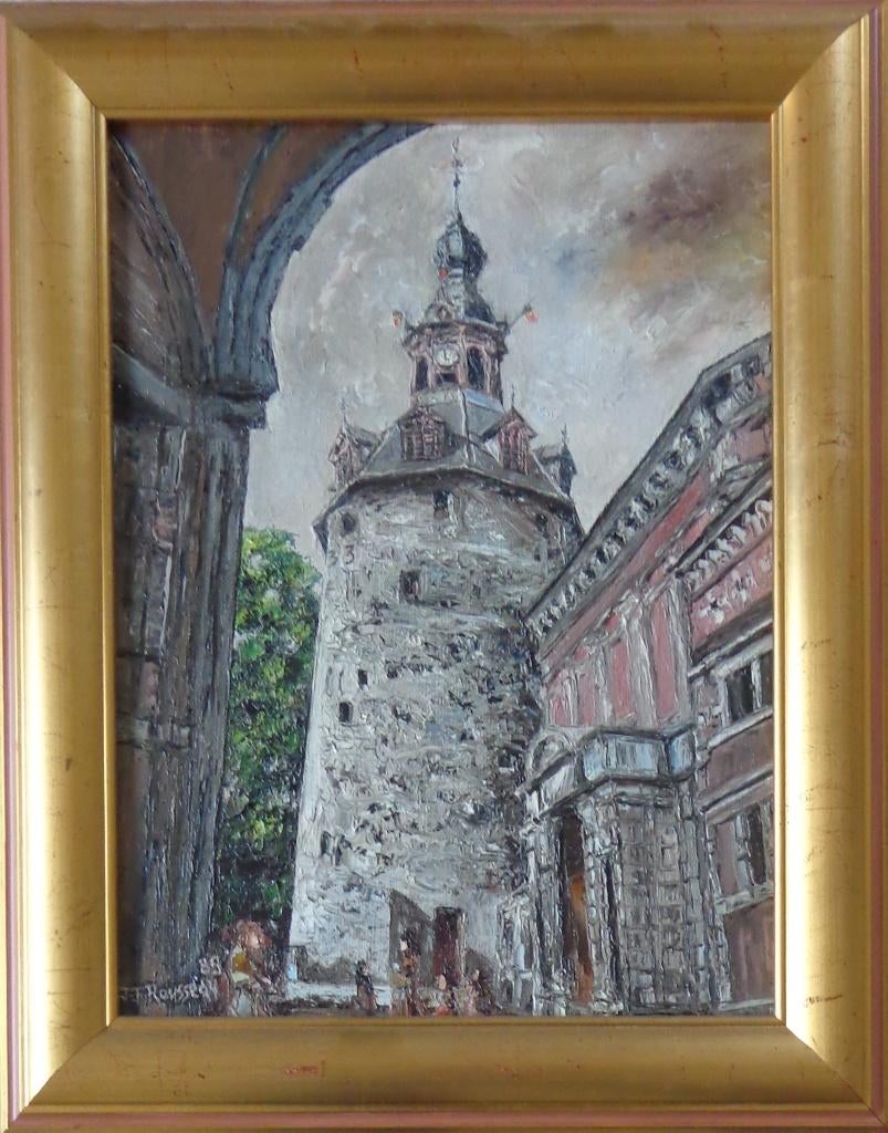 JEAN-JACQUES ROUSSEAU / BEFFROI NAMUR / OLIEVERF / 49x39cm, Antiquités & Art, Enlèvement ou Envoi