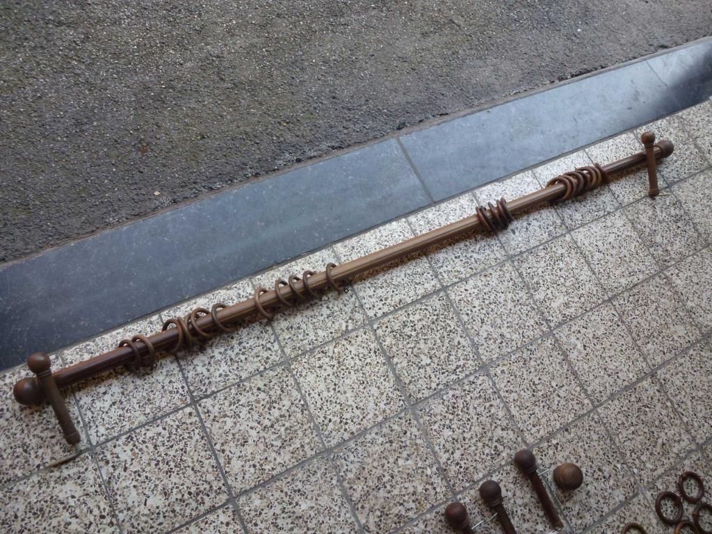barre en bois pour tentures lourdes - longueur 1,7m, Enlèvement, Utilisé, Brun, 150 à 200 cm