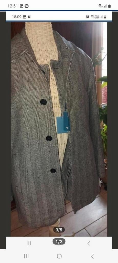 Nieuwe overjas heren maat 50, Kleding | Heren, Jassen | Winter, Ophalen of Verzenden, Maat 48/50 (M)