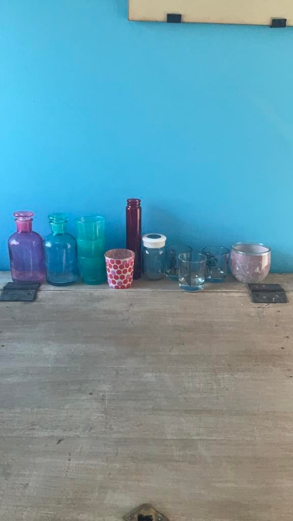 Theelicht glaasjes 12 st, Overige materialen, Blauw, Ophalen of Verzenden, Zo goed als nieuw