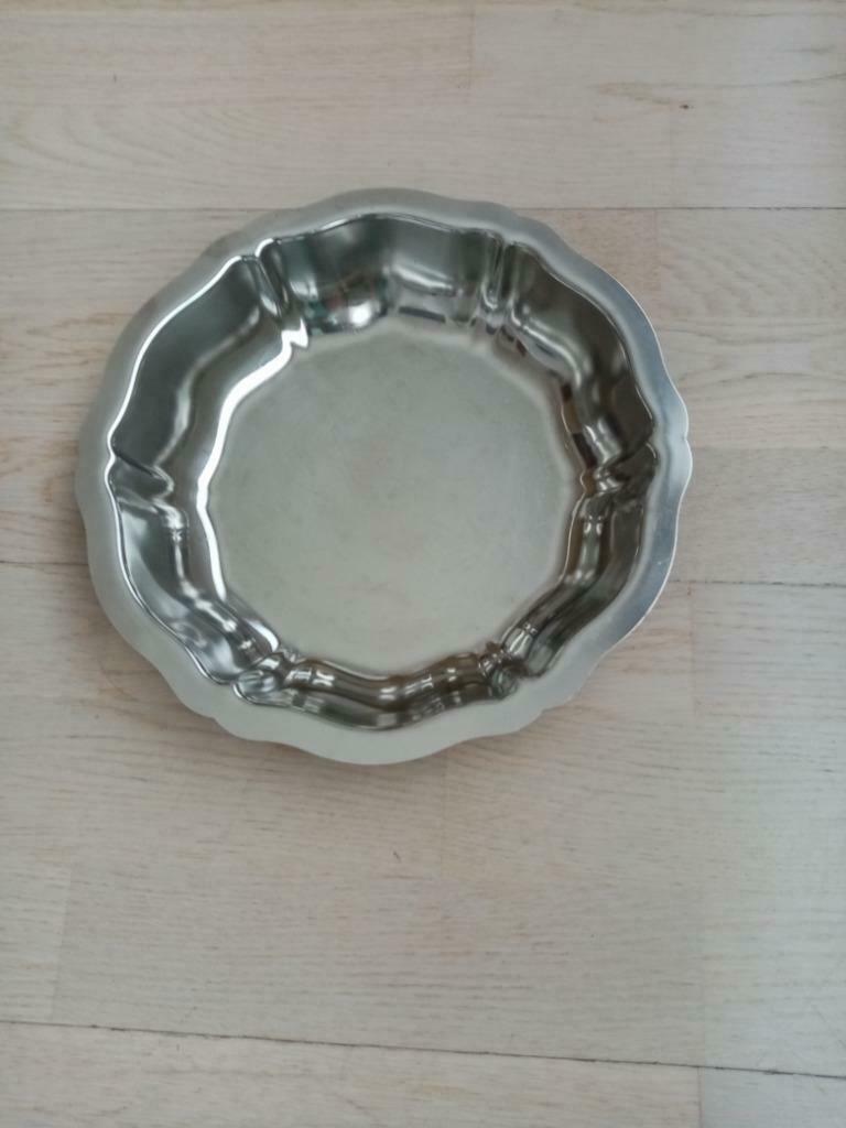 Rétro-vintage: beau plateau (ou coupe à fruits) en inox, Enlèvement ou Envoi, Utilisé, Inox, Autres types
