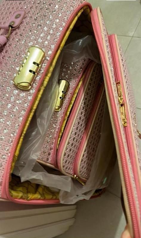 Valises rose paillettes lot 4 pièces, Bijoux, Sacs & Beauté, Valises, Enlèvement ou Envoi, Neuf