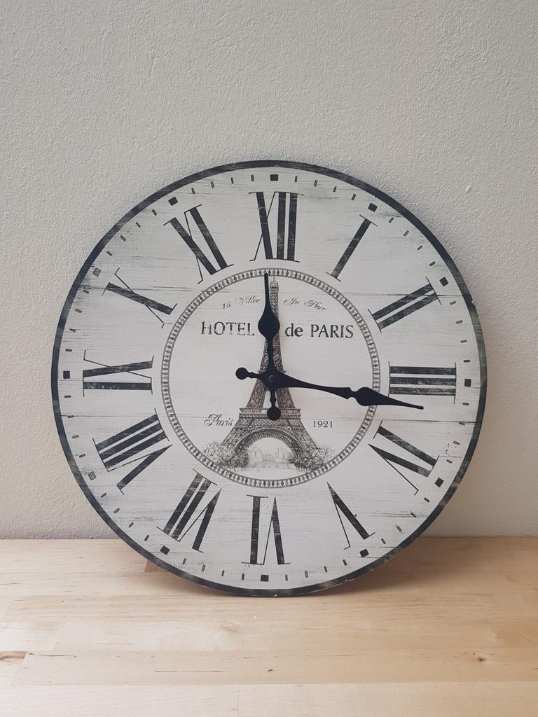 Maison du Monde - Horloge murale - Motif : Tour Eiffel, Ophalen of Verzenden, Zo goed als nieuw, Analoog, Wandklok