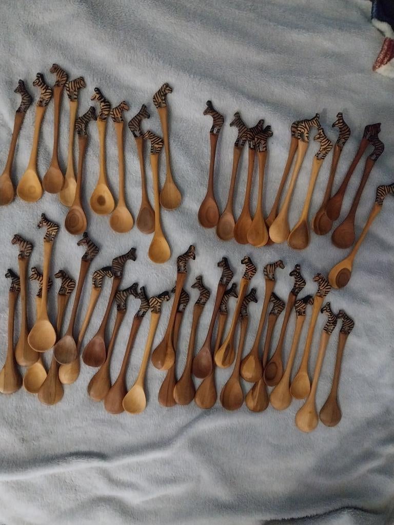 Cuillères en bois Zebra, Collections, Enlèvement ou Envoi, Neuf, Animal sauvage, Autres types