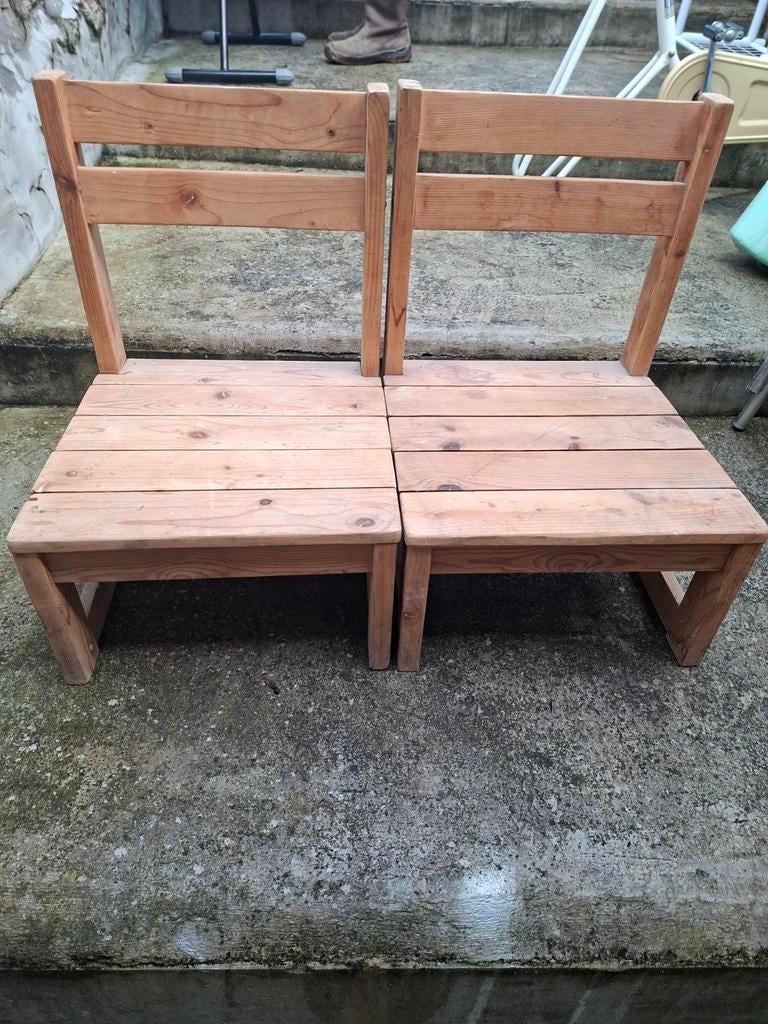 2 Chaises en bois sapin, pour enfants, etc..., Enlèvement, Utilisé, Bois