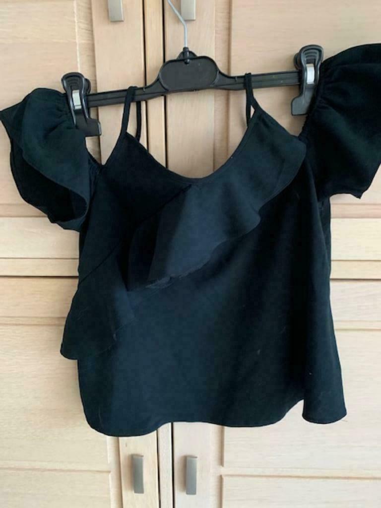 Zwart zomerbloesje - maat 134/140, Enfants & Bébés, Vêtements enfant | Taille 134, Enlèvement ou Envoi, Chemise ou Chemisier, Comme neuf