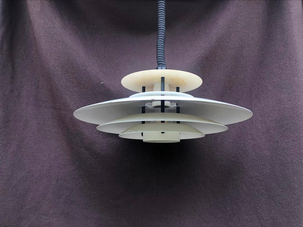 vintage atomic hanglamp swedish design 70's-80's, Gebruikt, Postmodern, Ophalen of Verzenden, Metaal