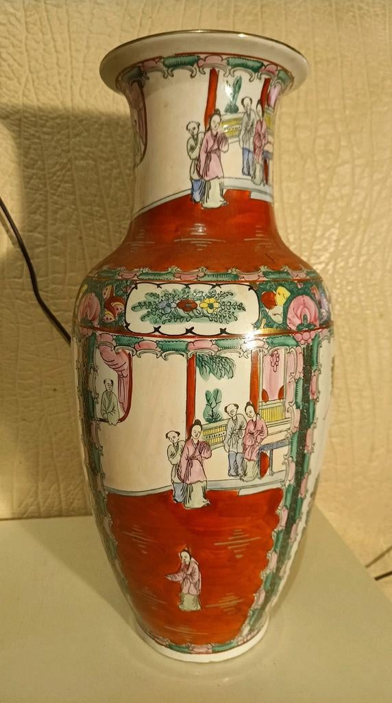 Antieke Chinese vaas 45cm originele Famille rose 1950, Ophalen