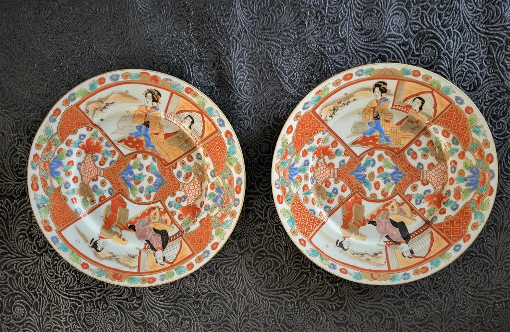3 assiettes Meiji Japon XIXme signées, Antiquités & Art, Enlèvement ou Envoi