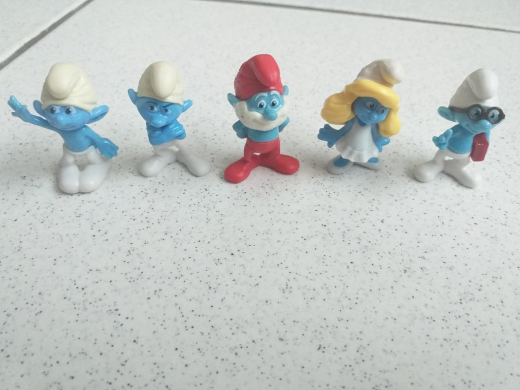 5 schtroumpfs smurfen kinder surprise, Collections, Enlèvement ou Envoi, Comme neuf, Différents Schtroumpfs, Poupée, Figurine ou Peluche