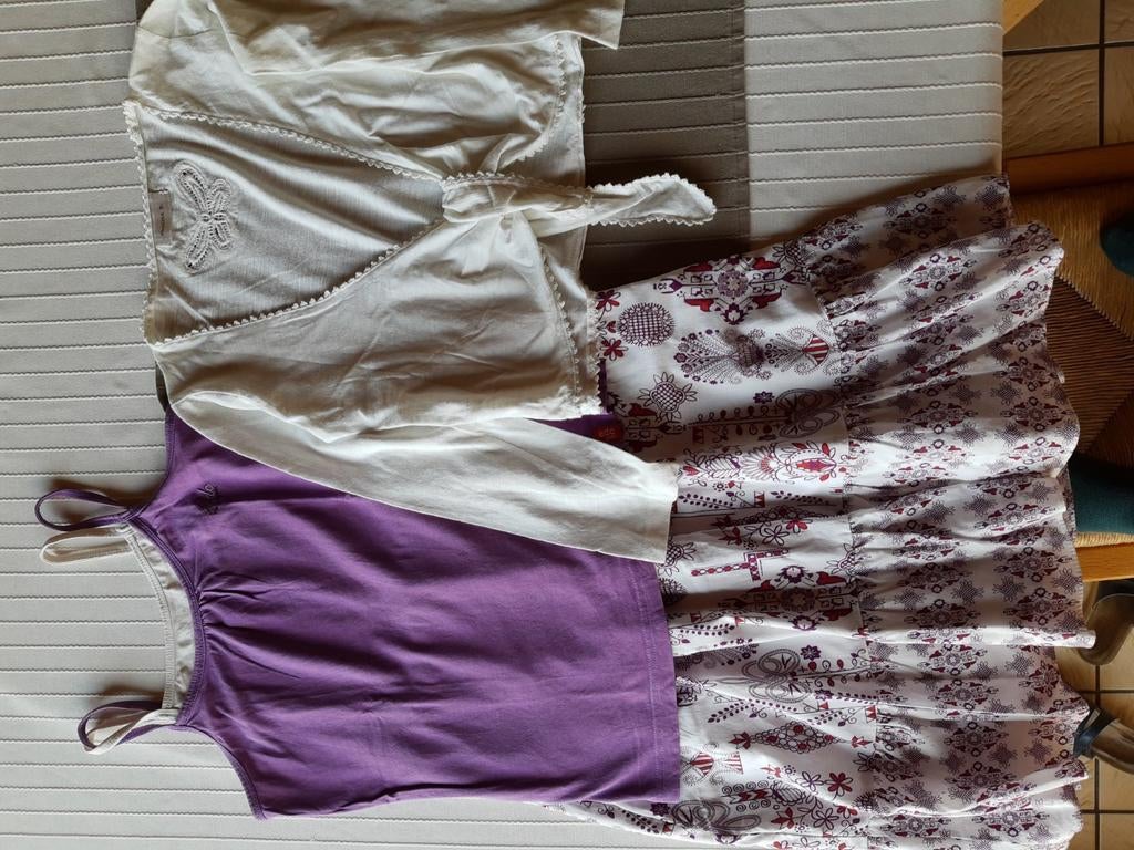 Pakket meisjeskleding:  rok + t-shirt + bolero, Enlèvement ou Envoi, Utilisé