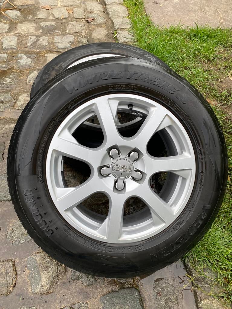 Jantes alu audi Q5 4x + pneus hiver 235/65/17, Pneus et Jantes, Pneus hiver, 17 pouces, Enlèvement