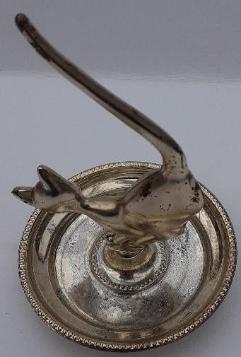 E.P. ZINC SILVER PLATED MADE IN ENGLAND - 2 STUKS, Ophalen of Verzenden, Gebruikt, Hond of Kat, Beeldje of Figuurtje