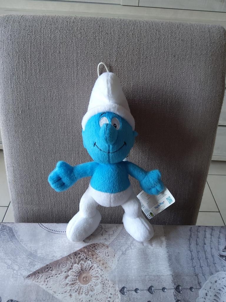 Peluche Schtroumpf Normal, Collections, Schtroumpfs, Enlèvement ou Envoi, Utilisé, Poupée, Figurine ou Peluche