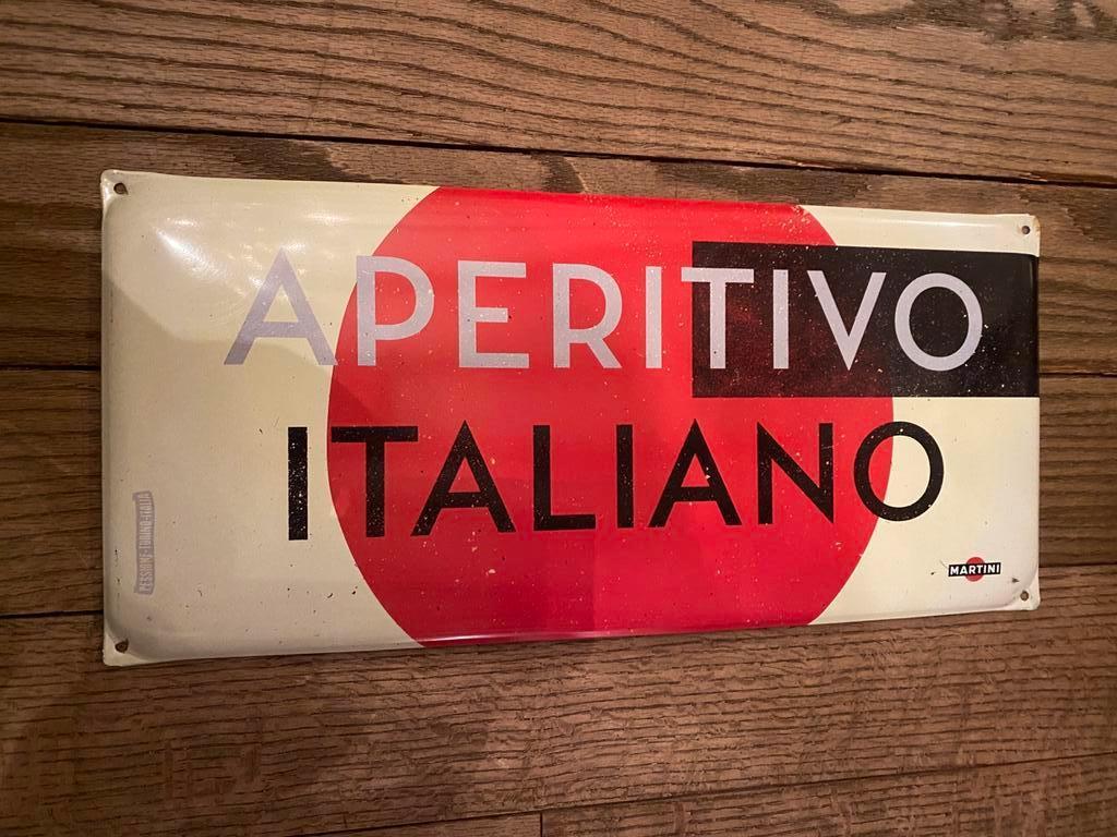 vintage MARTINI aperitivo italiano blikken reclamebord, Ophalen of Verzenden