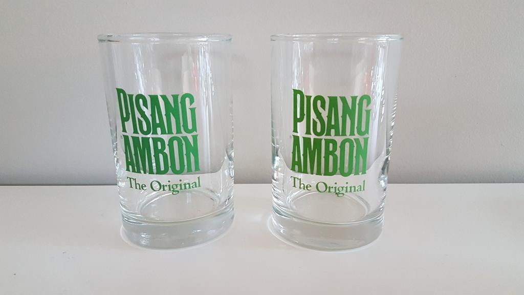 2 glazen,  pisang ambon., Verzamelen, Ophalen of Verzenden, Zo goed als nieuw