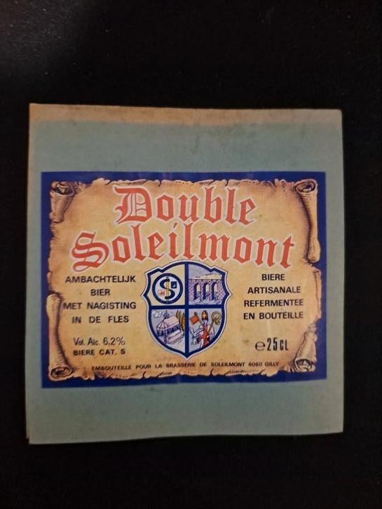 Étiquette "double Soleilmont, Enlèvement ou Envoi, Comme neuf