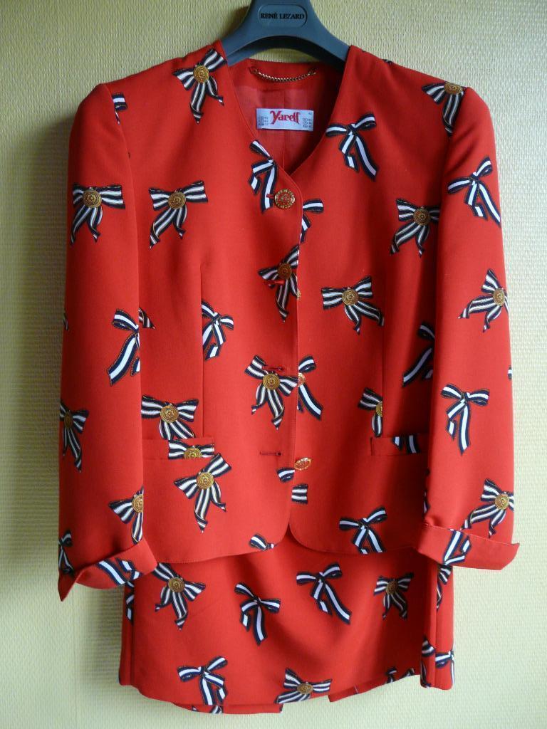 Costume vintage élégant, séparé, par Yarell, taille 40, Rouge, Taille 38/40 (M), Yarell, Enlèvement ou Envoi