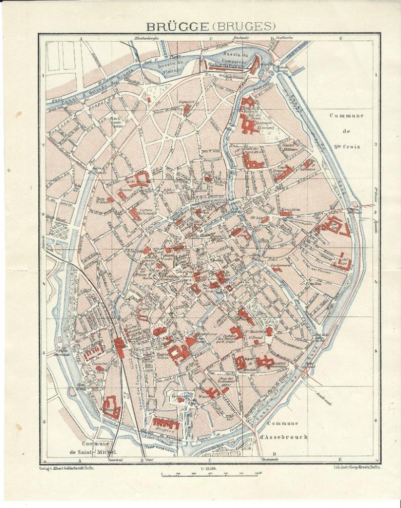 1914 - Brugge stadsplan, Boeken, Atlassen en Landkaarten, Verzenden, België