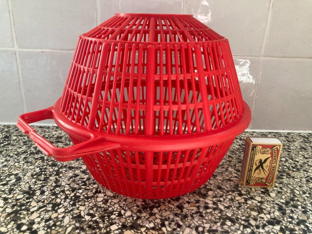Panier à salade rouge des années 1970, panier à œufs, panier, Enlèvement ou Envoi, Rond, Synthétique, Panier