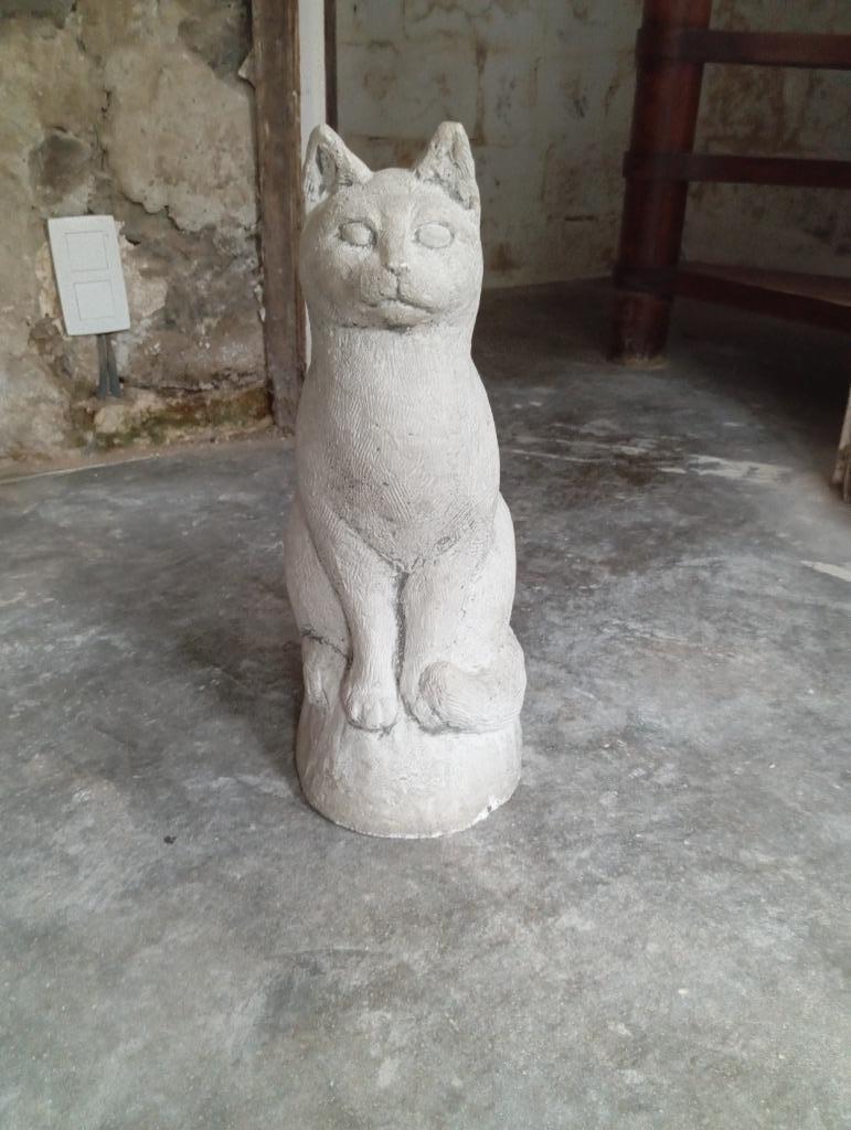 Statue chat en pierre, Jardin & Terrasse, Statues de jardin, Enlèvement, Comme neuf, Pierre, Animal