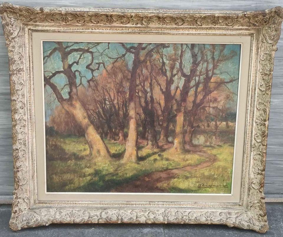 Huile sur panneau signe louis rigaux, Antiek en Kunst, Kunst | Schilderijen | Klassiek, Ophalen of Verzenden