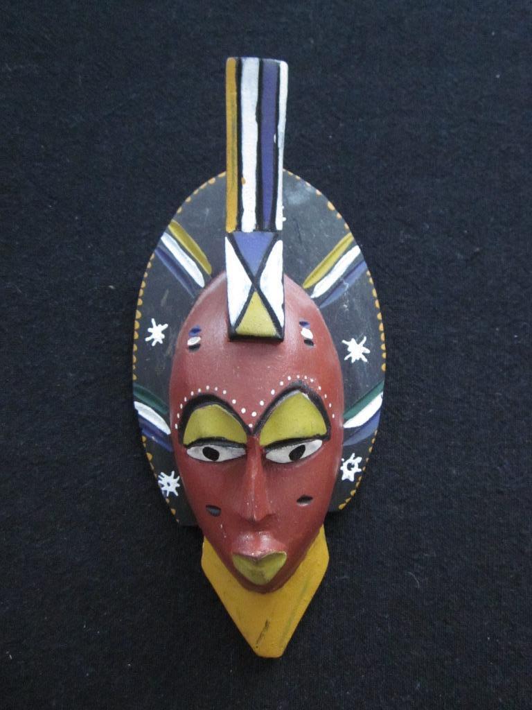 Authentiek klein Afrikaans maskertje Ghana 12 cm, Ophalen of Verzenden