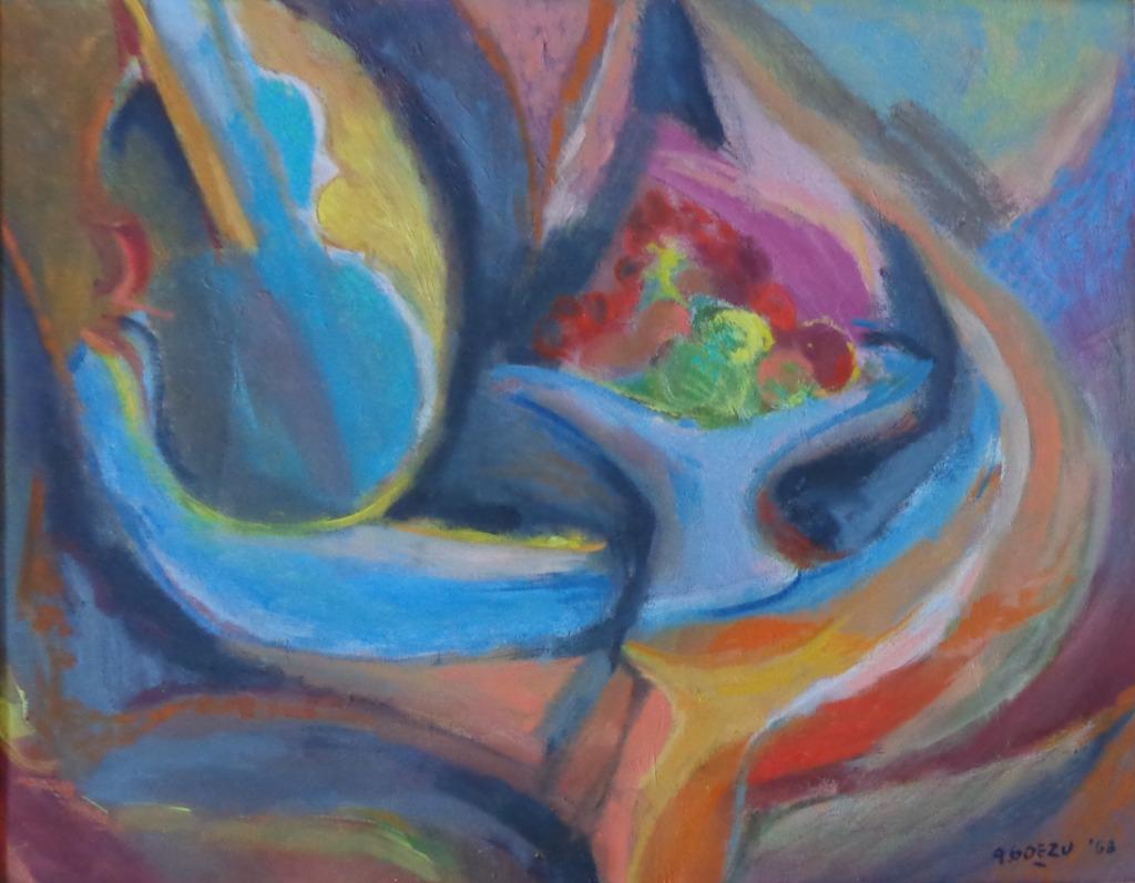 ANDRE GOEZU / ABSTRACT STILLEVEN / OLIEVERF DOEK / 76x92cm, Antiquités & Art, Enlèvement