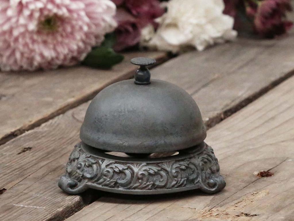 Receptiebel / Hotelbel / Baliebel - Antique Grey - Landelijk, Ophalen of Verzenden